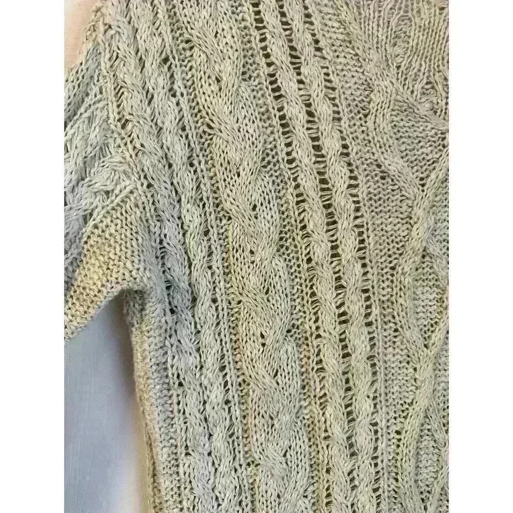 Ralph Lauren Denim And Supply Beige Crochet Knit Chunky sweater size Medium